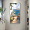 BIEMBI Mediterraner Stil Korridor Leinwand Gemälde Landschaft Landschaft Poster und Drucke Wandkunst Bild Wohnzimmer Wohnkultur 70x140cm Rahmenlos