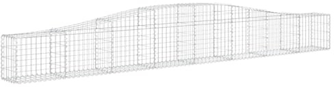 vidaXL Gabione mit Hochbogen Gabionen Steinkorb Steingabionen Mauersteinkorb Gabionenwand Drahtkorb Zaun Mauer 400x30x40/60cm Verzinktes Eisen