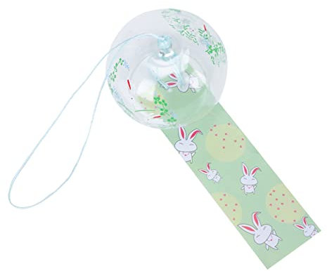 YARNOW Cloche à Vent Japonaise Verre Carillon Décoratif Suspendu Pendentif de Jardin Intérieur