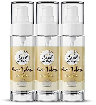Lot de 3 Musc Tahara Blanc Ajmal As Safar® nature intime 5ml (pochon en velours + lingette offerte)