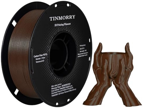 Kohlefaser PETG Filament 1.75mm, TINMORRY PETG-CF 3D-Druckmaterialien, Kompatibel mit Bambu FDM 3D-Drucker, Coffee
