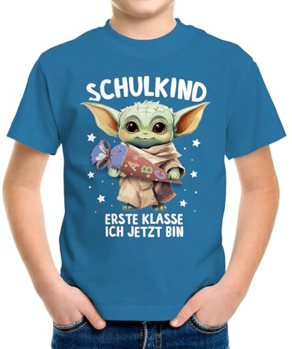 MoonWorks® Kinder Jungen T-Shirt Einschulung Baby Schulkind 2026 Erste Klasse ich jetzt Bin Spruch lustig Schulanfang