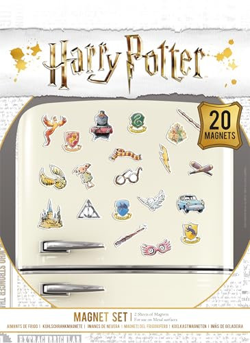 HARRY POTTER 20-Piece Magnet Set (Whimsical Design) 20 Fridge Magnets for Fridge Decoration or Party Bags, HARRY POTTER Gifts for Women, Men and Kids - Official Merchandise
