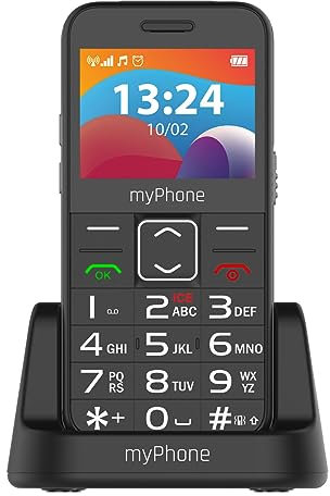 myPhone Halo 3 LTE Robustes Mobiltelefon für Senioren mit Ladestation großer 1400 mAh Akku SOS-Taste und Taschenlampe