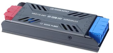 SUCIKORIO LED Trafo 24V 150W LED Transformator AC 230V auf DC 24 Volt 6,25A Ultra Dünn Konstante Spannung LED Treiber Netzteil 24V Schalt Niedervolttrafo für LED Lampen, LED Streifen, Halogenlampen
