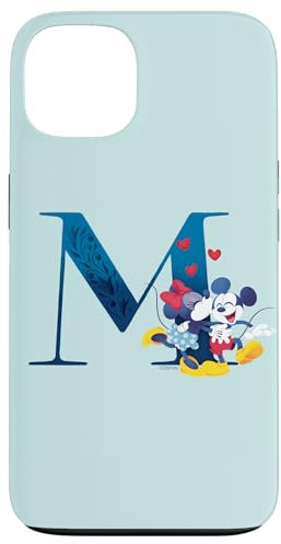 Hülle für iPhone 13 Disney Alphabet Monogramm Buchstabe M für Mickey & Minnie Mouse