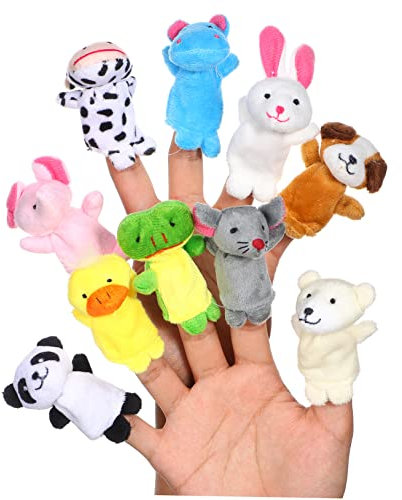 BESTonZON 10stücke Cartoon-Tier-fingerpuppen Figur-Spielzeug Für Junge Mädchen Party-Favors Mit Weicher Füllung Und Sicherem Plüsch Für Fingerpuppenspiel Und Lernen