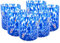 MurArt Vasos de Murano, juego de 6 vasos de 400 ml, colección Tower, de vidrio soplado a mano de elaboración artesanal Made in Italy (azul, vaso 6 unidades)