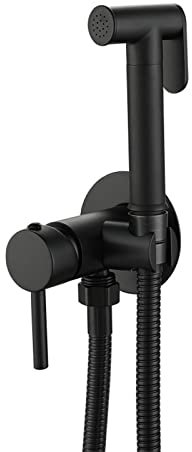 SFJSFIMQ X Handbrause for Toilette, Einloch-Sprühset, heiß und kalt, tragbar, rostfrei, Duschsprühkopf for persönliche Hygiene, einfach zu bedienen, Schwarz(Noir)