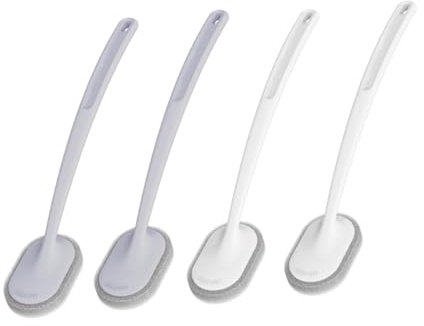 SEWOART 4pcs Long Handle Toilet Cleaning Brush Scouring Pad Lavatory Brush for Bathroom Scrubber for Toilet and Floor Cleaning in Home and Kitchen