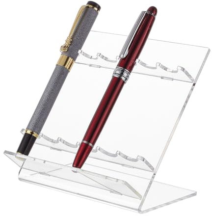 PH PandaHall Acrylic Pen Holder Display Stand, 6-Slots Plastic Pencil Holder Rack Paint Brush Rack Organizer Makeup Brushes Display Holder for School Home Office Store Use