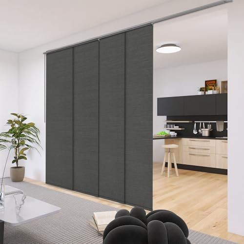 TIPIACE Pannello oscurante manuale per la privacy, controllo della bacchetta per porte scorrevoli, divisorio, dimensioni personalizzate, larghezza oversize fino a 380 cm (82028E)