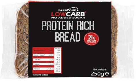 CarbZone Low-Carb Protein Bread - No Added Sugar (Pack of 2)