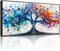 hyidecorart Quadro Albero Della Vita, 60x120 cm Quadro Moderno Soggiorno, Paesaggi Quadri Grandi Dimensioni, Stampe su Tela con Cornice, Decorazione Parete Colorate per Camera Ufficio Sala
