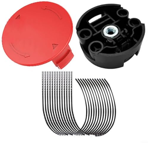 Per Bosch AFS-23-37 - Set di filo per decespugliatore con coperchio e testa di taglio, 10 pezzi, in nylon, componenti in plastica, rosso/nero, diametro 3,5 mm