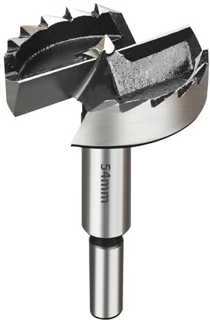 SUQIN Professional ForstnerBohrer Ø54MM ，Flachflügelbohrer Astlochbohrer ScharnierlochbohrerTopfbohrer Forstner Cutter mit Rundschaft Zum Sperrholz Bohren In Holz