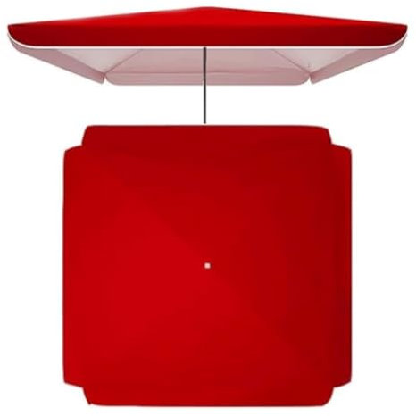Quadratischer Sonnenschirm-Ersatzdach, 300 x 300 cm, rot, doppellagig, Oxford-Stoff, für Außenbereich, Terrasse, Garten, Pool und Strand, langlebig und wetterbeständig