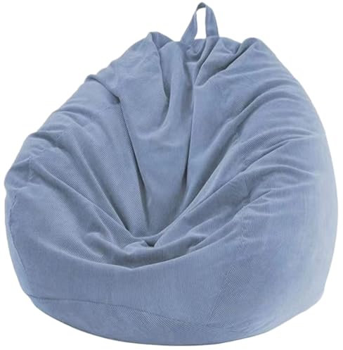 Highdi Pouf Salon pour Adulte 85 x 110 cm(sans Remplissage)- Velours Côtelé Housse de Pouf pour Intérieur et Extérieur, Bleu Foncé Kids Bean Bag Cover pour Salon