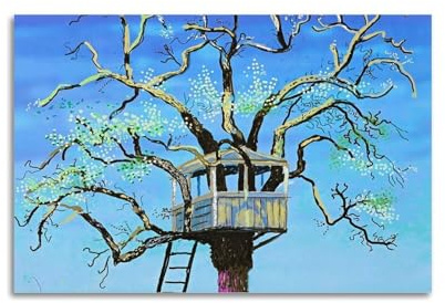 CKJenjBKm David Hockney Vintage-Poster, abstrakt, Kunstdruck, Kunstdruck, Heimdekoration, für Schlafzimmer, Wohnzimmer, 20 x 30 cm, ungerahmt, Beige