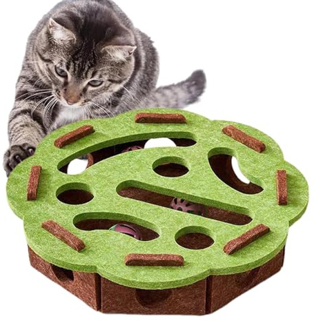 Giocattoli di intelligenza interattivi, puzzle per gatti, giocattolo per gatti da interno, scatola da gioco a labirinto filtrato per uso interno con giochi di caccia e allenamento ai