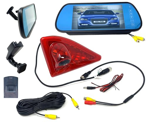Dolphin Automotive Reversing Camera Fits Renault Master Van 3rd Generation 2010-2024 (Camera With 7 Mirror Monitor Bracket 13)
