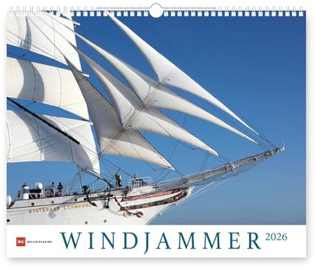 Windjammer - Kalender 2026 - Delius-Klasing-Verlag - Wandkalender mit atemberaubenden Aufnahmen von Segelschiffen - 56 cm x 46 cm