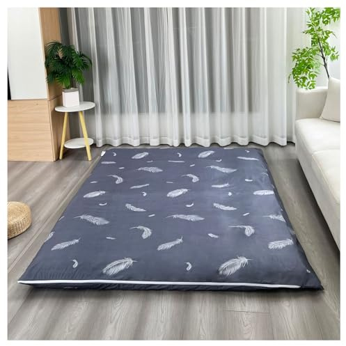YUEZHONG Boden-Futon-Matratzenbezug, japanischer Bodenmatratzenbezug, Futon-Bettlaken mit Reißverschluss, für Tatami-Gäste, weich, hautfreundlich, waschbar (Feder, 200 x 220 cm)