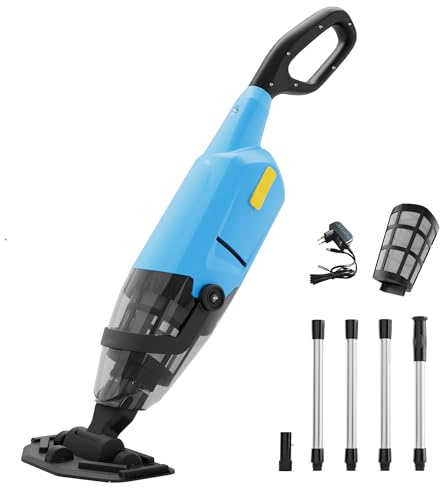 Aspirador de Piscina inalámbrico 2 en 1, Limpiador de Mano Recargable con Barra telescópica y Filtro Lavable, para Piscinas Desmontables y SPA