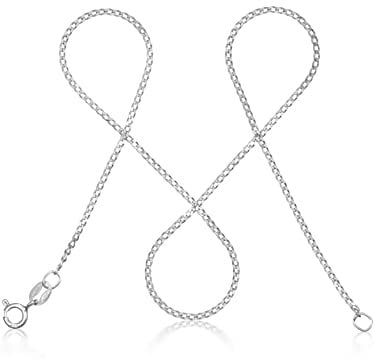 modabilé Panzerkette Damen Halskette aus 925er Sterling Silber (45cm 1,3mm breit) Silberkette 925 ohne Anhänger Silberne Kette für Frauen Ketten Kurz