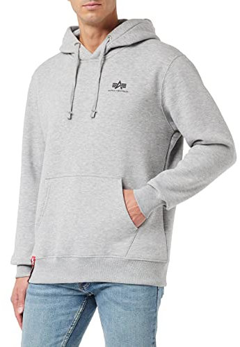 Alpha Industries Herren Basic Hoody Small Logo Kapuzensweat Kapuzenpullover, Grey Heather, XL