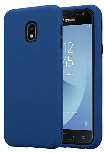 Cadorabo Custodia per Samsung Galaxy J5 2017 in BLU SCURO - Hybrid Cover con Lato Interno Silicone TPU e Lato Esterno Plastico a Due Parti - Back Hard Case Bumper Antiurto Guscio
