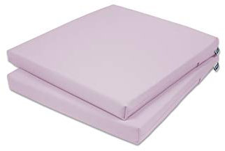 Rollmayer 2er Set Stuhlkissen Stuhlauflage Sitzkissen Sitzpolster Auflage für Stühle in Haus und Garten Kollektion Vivid (Puderrosa 10, 40x40x4cm)