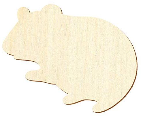 Holz Hamster - 3-50cm Breite - Deko Zuschnitte Größenauswahl, Größe:10cm, Pack mit:1 Stück