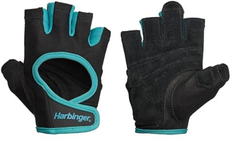 Harbinger Power Fitness Handschuh Damen, Gewichtheber Handschuhe, Waschmaschinengeeignet, Blau, M