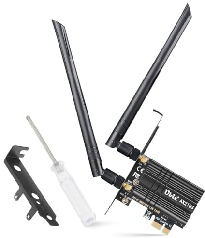 Ubit WiFi Card 6E 5400Mbps for Intel (6GHz&5Ghz&2.4GHz) PCIe WiFi Card, BT 5.3, PCIe Network Card with OFDMA,Ultra-Low Latency, Supports Windows 10/11 (64bit)