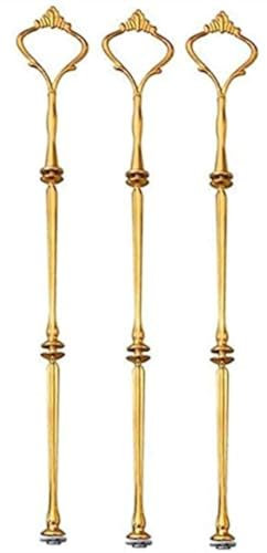 zosenda Three Tiers Cake Plate Display Holder, 3 Sets Cake Stand Handle Gold Finish Metal Fittings for Tea Shop Home Hotel Baby Shower Wedding Party Accessories (Plates Not Included)