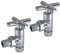 NRG Pair of Angled Chrome Radiator Valves Round Central Heating Taps 15mm