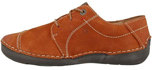 Josef Seibel Damen Schnürhalbschuhe Fergey 20, Frauen sportlicher Schnürer, schnürung freizeitschuh weiblich Lady Ladies,Orange,38 EU / 5 UK
