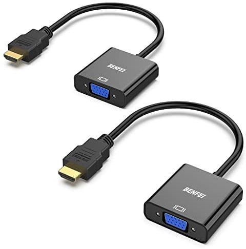 BENFEI HDMI zu VGA 2 Stück, Unidirektional HDMI-Computer zu VGA-Monitor Adapter (Stecker auf Buchse) für Computer Desktop Laptop PC Monitor Projektor HDTV Chromebook Raspberry Pi Roku Xbox und mehr