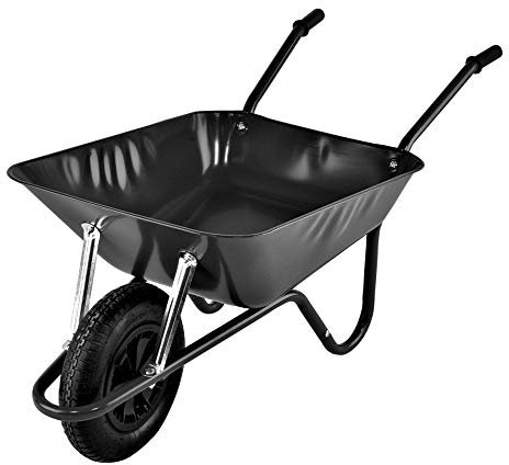 Walsall BEASBP 85L Heavy Duty Easiload Wheelbarrow Builders Barrow Black with Pneumatic Wheel