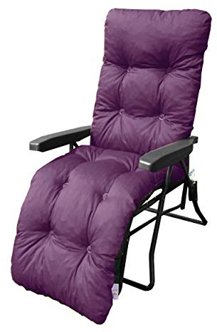MyLayAbout Replacement Cushion For a Garden Sun Lounger/Reclining chair filled with granulated Memory Foam - Purple (CUSHION ONLY)