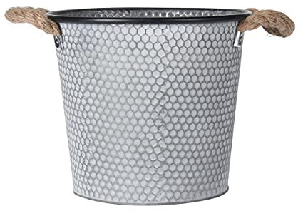 Beehive Design Pot de fleurs conique en zinc galvanisé pour jardin 26 cm