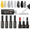 Gel Nail Polish Black White Red + Professional Gel Liner 4 Colors Gold Silver Black White, Special Brush for Striping Details Painting Lines, Gel Pens for Nail Art Nail Design Manicure Salon Set