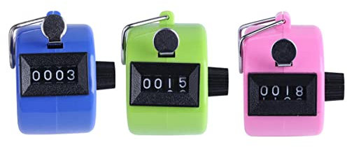 Hsthe Sea 3 Pezzi Contapassi clicker contatore Manuale, Contatori manuali, Contatore quantità Meccanico in plastica Senza Funzionamento a Batteria, per Allenatore Sportivo (Verde + Rosa + Blu)