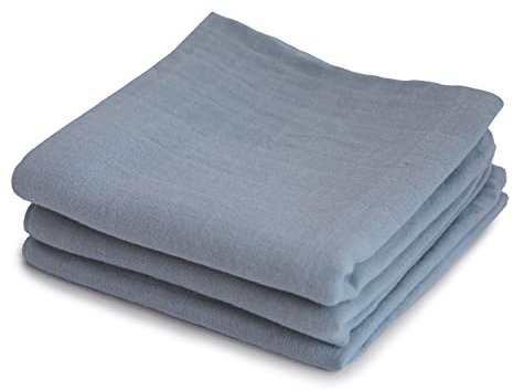 mushie Musselin-Babytücher, 100% Bio-Baumwolle, 59,7 x 59,7 cm, 3er-Pack