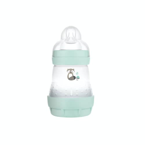 MAM, Easy Start Anti-Colic Fläschchen 0+ Monate (160 ml) Aqua - Fläschchen mit Silikonsauger 1 Geschwindigkeit langsamer Fluss - Babyflasche mit belüfteter Basis Anti-Kolik