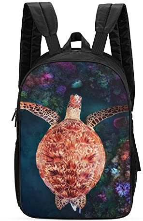 FEIGENBAOMU Modische Schultasche Tier Schildkröte Erwachsener Kinderrucksack Geeignet für Kinder- und Teenagergeschenke (42x30x13cm) 3D Cooler Rucksack