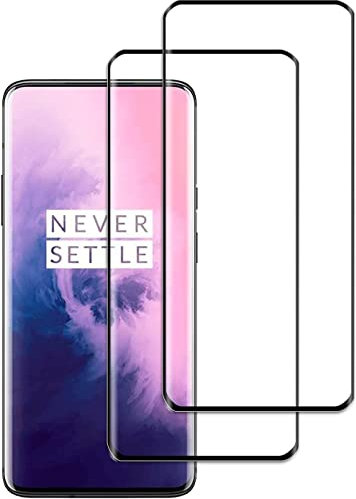 [2 Stück Schutzfolie Kompatibel mit Oneplus 7T Pro/Oneplus 7 Pro Panzerglasfolie, Anti-Kratz, 9H Härte, Ultra-Klar Schutzglas, Blasenfrei Folie, Anti-Fall Transparent Panzerglasfolie