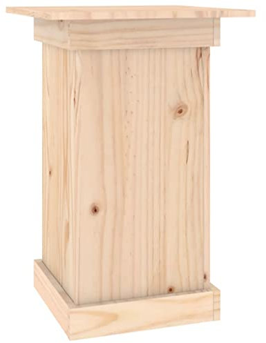 vidaXL Blumenständer, Pflanzenständer für Balkon Flur Terrasse, Blumensäule mit Holzrahmen, Pflanzensäule Holzsäule Blumentopf Ständer, Massivholz Kiefer