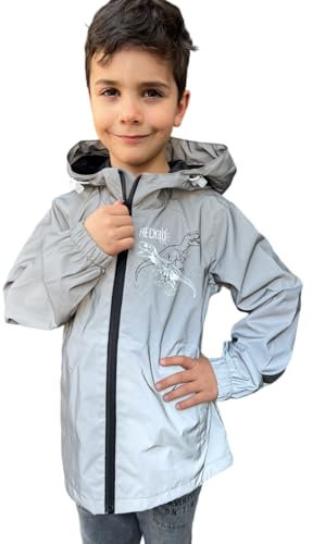 HECKBO Enfants Dinosaure Dino Veste de pluie Veste coupe-vent en matériel réfléchissant Garçons - 5 ans - imperméable & coupe-vent